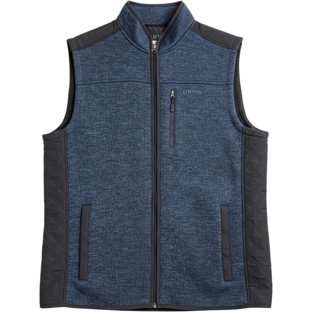 Orvis Sweater Fleece Vest Mens XL Blue Full Zip Outdoor Hiking Gorpcore Layer